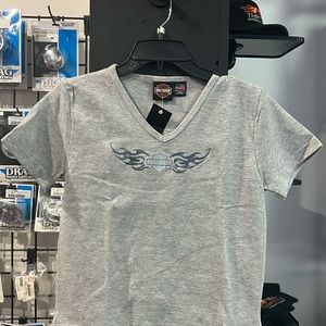 Harley-Davidson Ladies S/S Birdseye V-neck Sz S